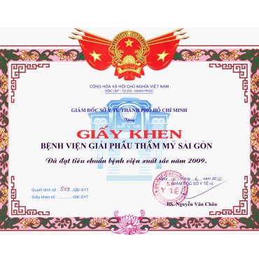 BỆNH VIỆN THẪM MỸ SÀI GÒN - BỆNH VIỆN XUẤT SẮC NĂM 2009